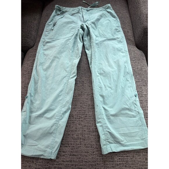 L.L. Bean Womens Light Blue Convertible Roll-Up Pants 12 Pet Cotton Blend - Picture 1 of 12